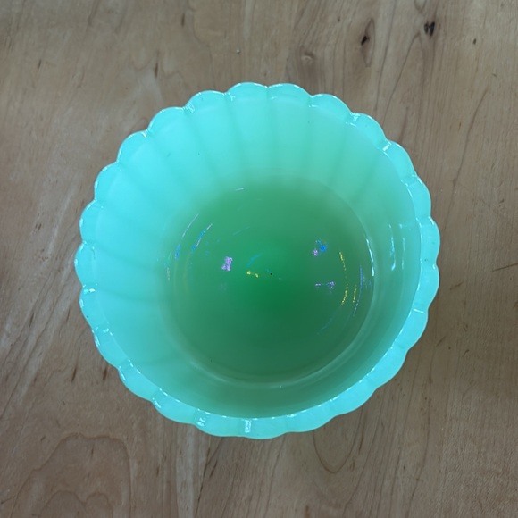 Reproduction Jadeite Grits Jar and Sherbet Dish - Picture 3 of 4